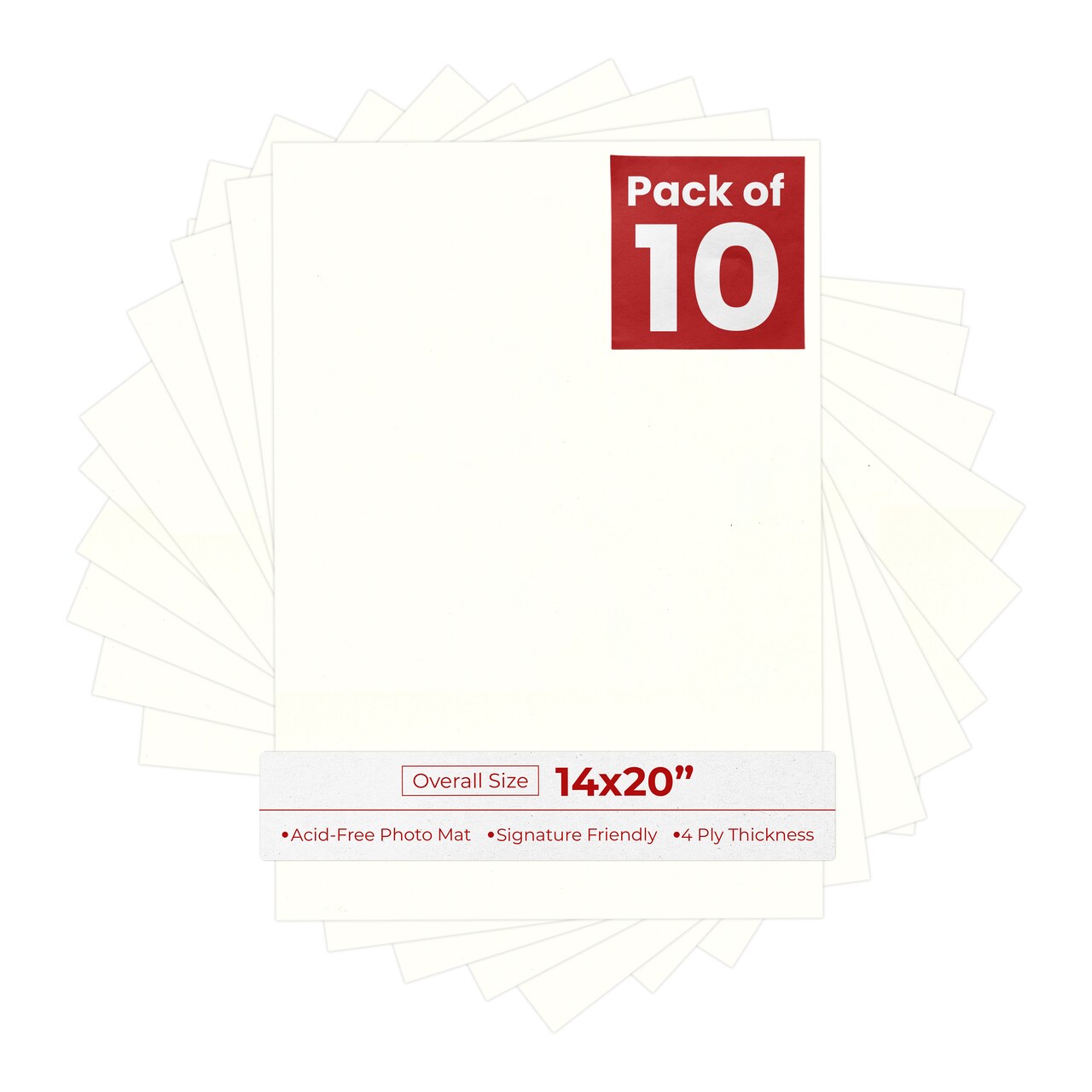 Antique White 14x20 Uncut Mat Board - Blank Sheets, No Opening